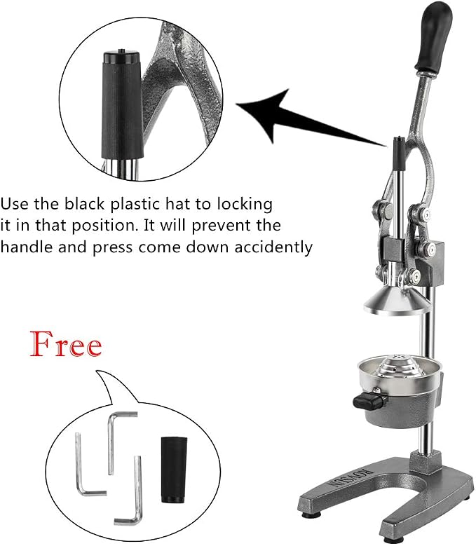 ROVSUN Commercial Grade Citrus Juicer Hand Press Manual Fruit Juicer Juice Squeezer Citrus Orange Lemon Pomegranate (Grey) - Image 7