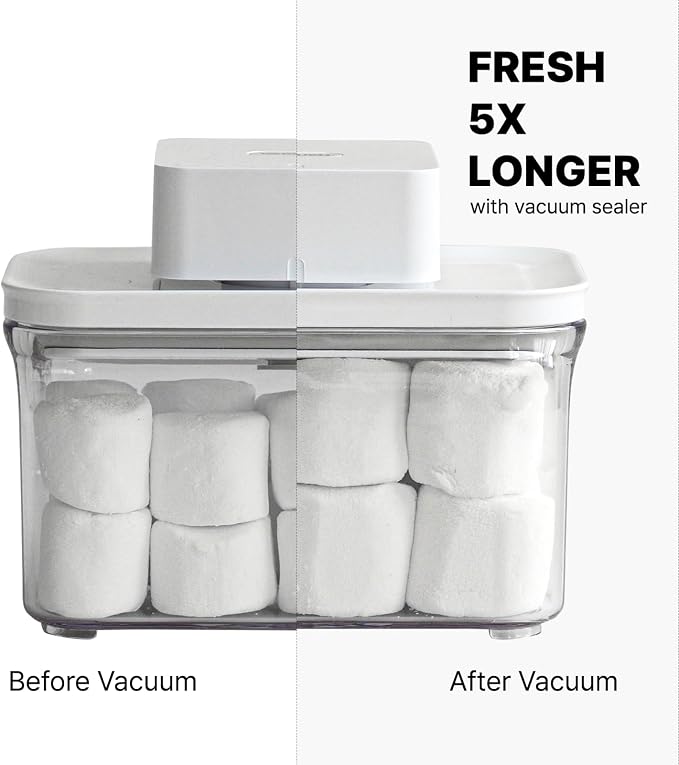 VAKUEN Premium Airtight Food Storage Containers Mega 8P/Set. Total 46.11cup, 7pcs Container and Vacuum Sealer. Smart One-Click Seal Lid, Patented Double Silicone Lining, 100% Leak Proof, BPA-FREE - Image 3