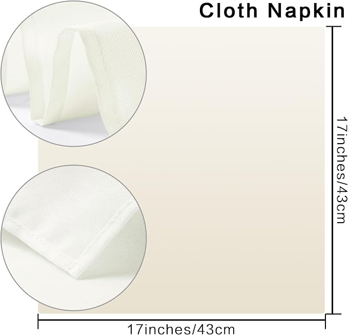Bailarina Cloth Napkins Set of 40,17x17 inches Dinner Napkins Cloth Washable,Polyester Square Table Cloth Napkin Bulk with Hemmed Edges Ideal for Banquets, Parties and Weddings-Turquoise - Image 4