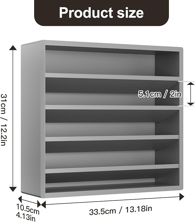 Orimade 4 Tier Spice Rack Organizer for Cabinet, Freestanding Bamboo Seasoning Rack for Countertop, Cupboard, Pantry, Kitchen, 13.18 x 4.13 x 12.2 inches(Spice Jars Not Included), Grey - Image 7
