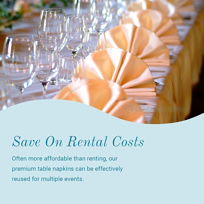 200 pcs Black 17"x17" Polyester Cloth Napkins | Premium, soft, & durable square linen napkins, perfect for weddings, dining, restaurants, & parties. Washable. - Image 4