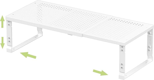 Jojocross Adjustable Expanable Stackable Spice Rack Shelf Pantry Storage Organizer for Kitchen Cabinet,Countertop,Bathroom and More.Space is no Longer Limited(1Pack/White/Medium) by JOJOCROSSHIGHQUALITYLIFE