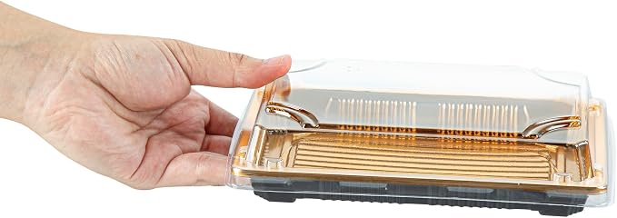 Restaurantware Plastic Sushi Trays 100 Pack of 7 x 4.9 x 1.57 Inch With Clear Lids Leak-Resistant Sushi Take Out Boxes Stackable Containers For Grab-And-Go - Image 8