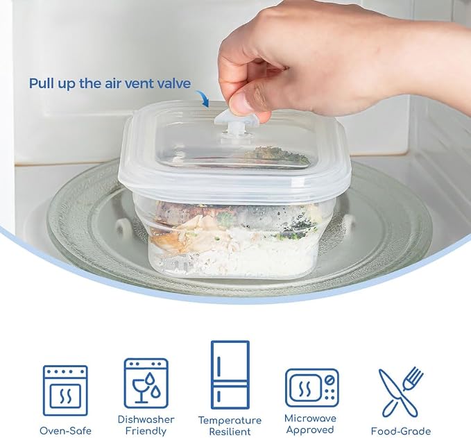 Collapsible Silicone Food Storage Containers with Silicone Airtight Lids-3 Pack (Clear), Reusable Stacking Lunch Boxes, Kitchen Stacking Container Set for Microwave Freezer Dishwasher Safe… - Image 4