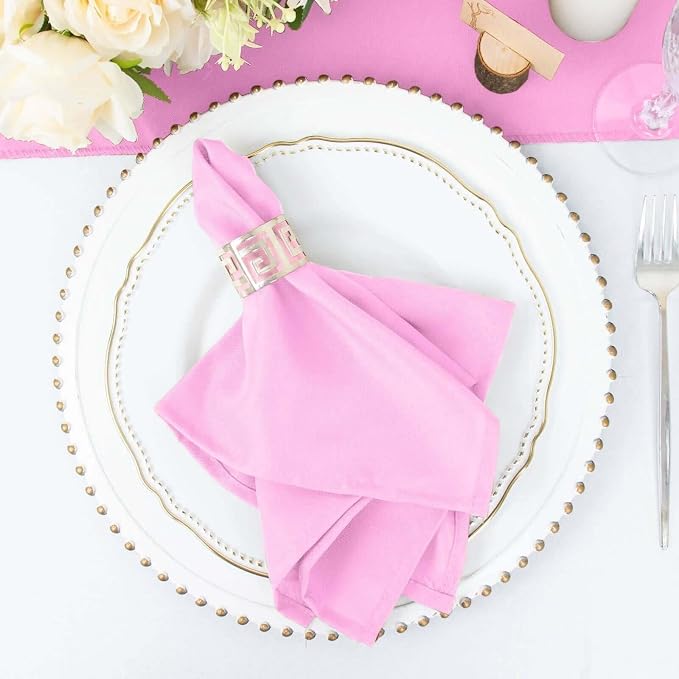 Efavormart Premium Cloth Napkins Set of 100, 17x17 Inch Pink Violet Seamless Dinner Napkins, Washable Linen Table Napkin Cloth with Hemmed Edges for Weddings, Party and Banquet - Image 6