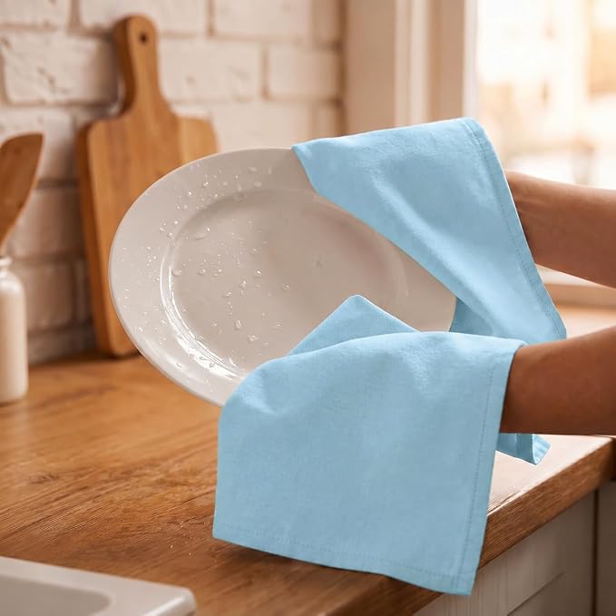 Urban Villa Kitchen Towels Cotton Dish Towels 20”x30” (Set of 6) Aqua - Image 7