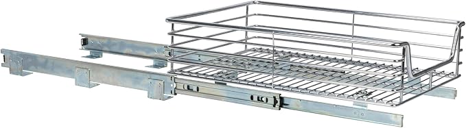Household Essentials Chrome-Plated Steel Pull-Out Basket Organizer - Image 10