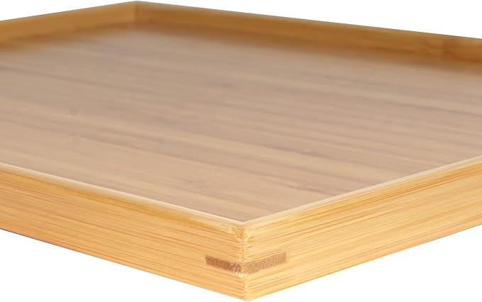 BambooMN Organic Bamboo Serving Tray, Vanity, Appetizers, Snacks, Desserts, Charcuterie Boards, 17"x13"x0.75" - 30 Trays - Image 3