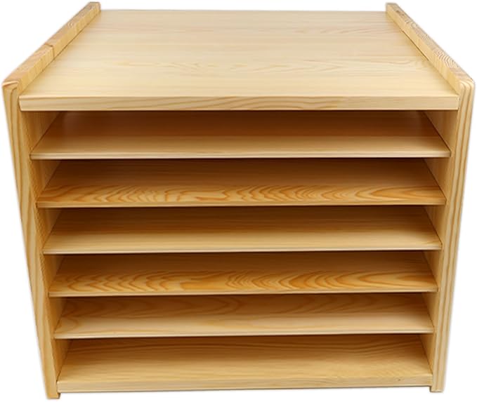 7-Layer Small-Sized Wood Tray Divider for Cabinet, 16.5 in x15.2 in x14 in | Tray Dividers for Kitchen Cookie Sheets, Baking Trays, Cutting Board, Pans, for Organizing Cabinets, 5Y Warranty by KMHGD--