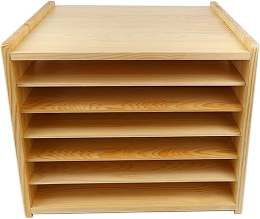 7-Layer Small-Sized Wood Tray Divider for Cabinet, 16.5 in x15.2 in x14 in | Tray Dividers for Kitchen Cookie Sheets, Baking Trays, Cutting Board, Pans, for Organizing Cabinets, 5Y Warranty by KMHGD--