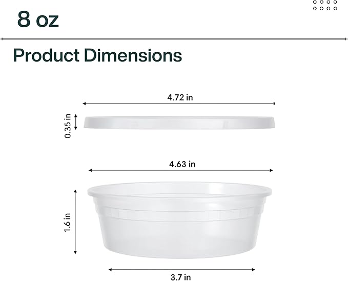 [8oz-20 Sets Plastic Deli Containers with Lids - BPA Free Clear Soup Containers with Airtight Lids, Leak Resistant Food Storage for Meal Prep, Stackable/Microwave/Dishwasher/Freezer Safe - Image 5