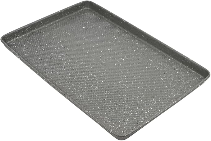 David Burke 17x11 Cookie Sheet – Carbon Steel, PFTE & PFOA Free, Oven Safe, Non-Toxic, Perfect for Baking and Roasting – Gray Speckle by David+Burke