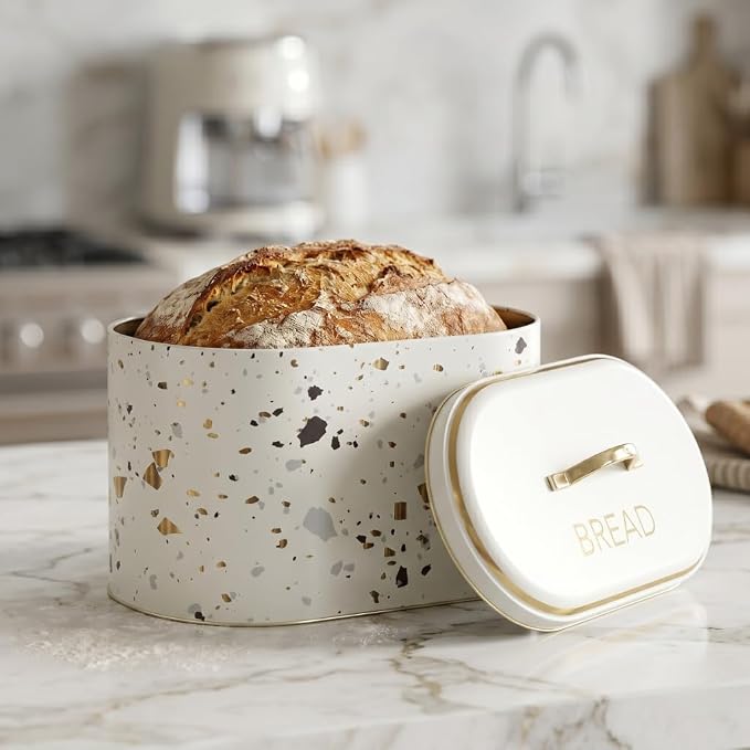 MARIA ROMA 7 Pcs Bread Box Set for Kitchen Countertop and Canisters Sets for the Kitchen Ideal for Bread Basket Sugar Container Coffee Canister Tea Tin Breadbox Vintage and Rustic Model - Image 6