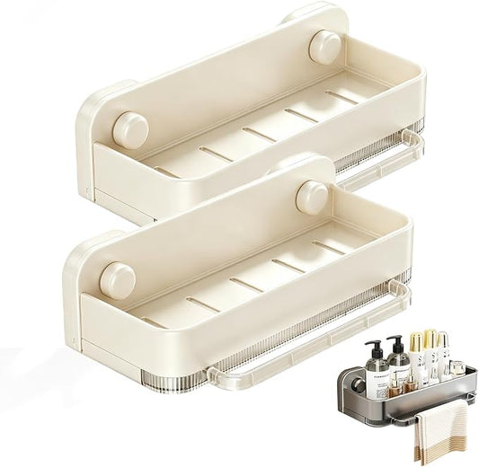 Sponge Holder for Kitchen Sink,2026 Sink Caddy Organizer with Suction Cups,Rustproof Kitchen Storage Rack for Sponge,Soap,Stopper,Brush (2, A-Creamy) by MintimlforHomeandKitchen