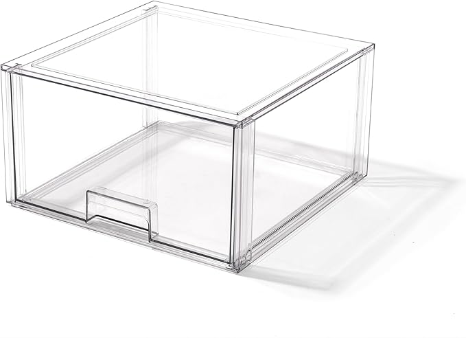 BINO | Stackable Storage Drawers, Tall X-Large - Clear | THE CRATE COLLECTION | Storage Bins With Drawers | Bathroom Organizers | Under Sink Organizer | Vanity Cabinet Home Organization by BINO