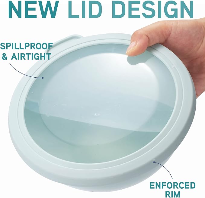 COOK WITH COLOR Mixing Bowls with TPR Lids - 12 Piece Plastic Nesting Bowls Set includes 6 Prep Bowls and 6 Lids, Microwave Safe Mixing Bowl Set (Teal) - Image 2