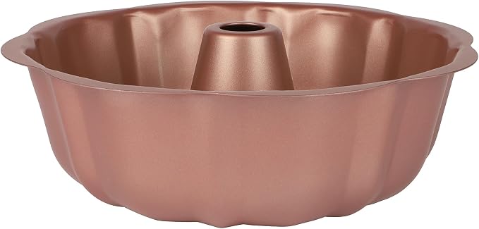 David Burke 9" Fluted Bake Pan – Carbon Steel Bundt Cake Pan – Rose Gold - Image 3