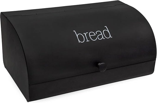 AuldHome Design Farmhouse Black Bread Box; Retro Vintage Style Enamel Countertop Bread Bin by AuldHomeDesign