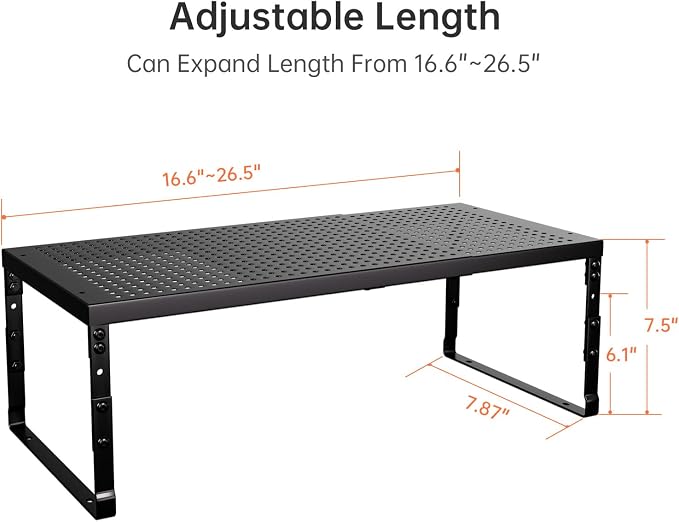 Expandable Adjustable Stackable Kitchen Organizer,Pantry Storage Shelves Racks,for cabinets Shelf, Kitchens, countertops, bathrooms,RV(1Pack/Black,Medium) - Image 3