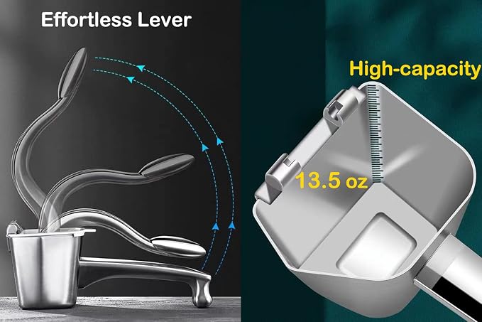 Real Stainless Steel Lemon Squeezer Citrus Juicer Hand Press Heavy Duty Manual Squeeze Juice Extractor Maker Orange Lime Grapefruit Presser - Image 4
