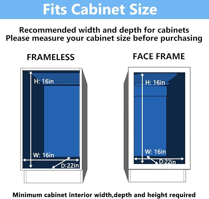 LOVMOR Individual Pull Out Cabinet Organizer, 2 Tier Slide Out Cabinet Drawers, Pots and Pans Organizer and Storage Pantry Shelf for Kitchen (15½" W x 21½" D) - Image 4