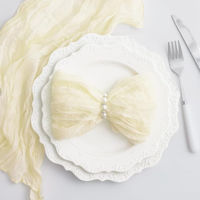 Beige 100 Pack Cheesecloth Napkins Washable 21x21 Inches Beige Cloth Napkins Set of 100 Dinner Table Napkins for Wedding Summer Bridal Baby Shower Rustic Boho Cotton Gauze Party Table Decor - Image 4