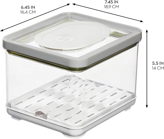 iDesign Small and Large Fridge Produce Bins with Removable Drainage Trays and Lids - Set of 3 - Gray - Image 3