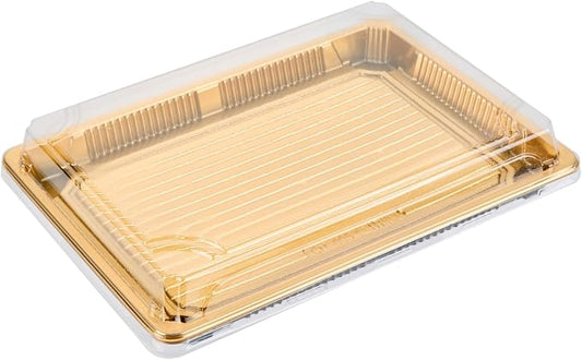 Restaurantware Plastic Sushi Trays 100 Pack of 10 x 7.2 x 1.77 Inch With Clear Lids Leak-Resistant Sushi Take Out Boxes Stackable Containers For Grab-And-Go by Restaurantware