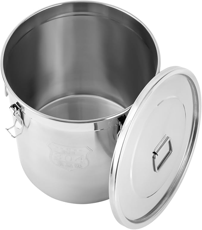 DYNAMI 12.7Gal 304 Stainless Steel Rice Storage Container,Extra Large Food Grade Canister,40-90Lbs Sealed Rice Bucket with Airtight Lid and Locking Buckle,for Rice, Flour, Grain (48L) - Image 4