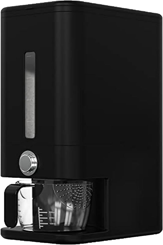 25lb Rice Dispenser - Air Tight Grain & Rice Container With Smart Quantity Dispense, Measuring Cup - NEW Black Design Grain Storage Container. by Retail+Blade