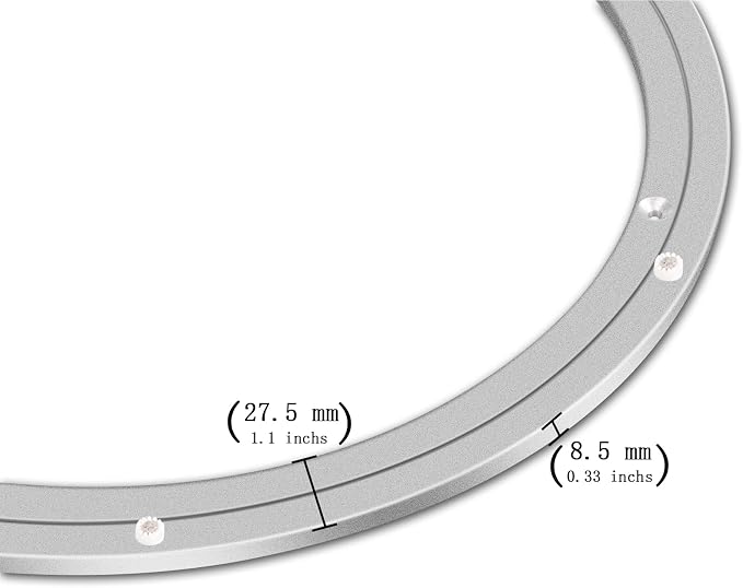 Aluminum Lazy Susan Hardware Metal Rotating Turntable Bearings Swivel Plate Hardware for Dining-Table and Workbench (14 Inchs) … - Image 3
