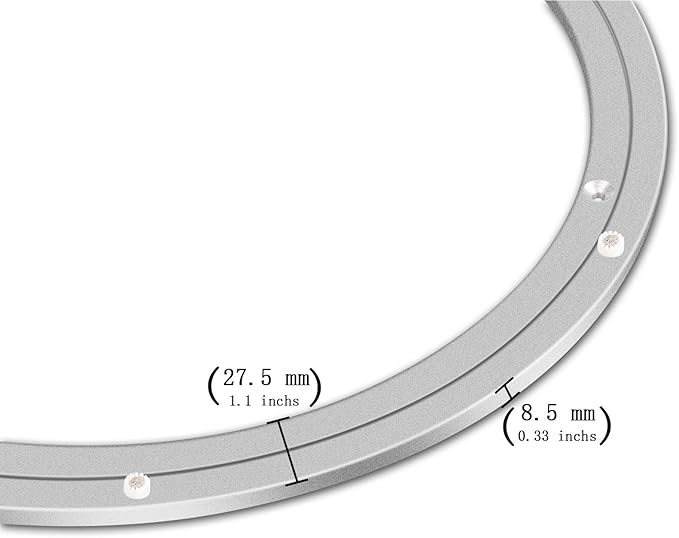 Lazy Susan Hardware Rotating Turntable Bearings Swivel Plate Hardware Aluminum Metal for Dining-Table and Workbench (12 Inchs) … - Image 3