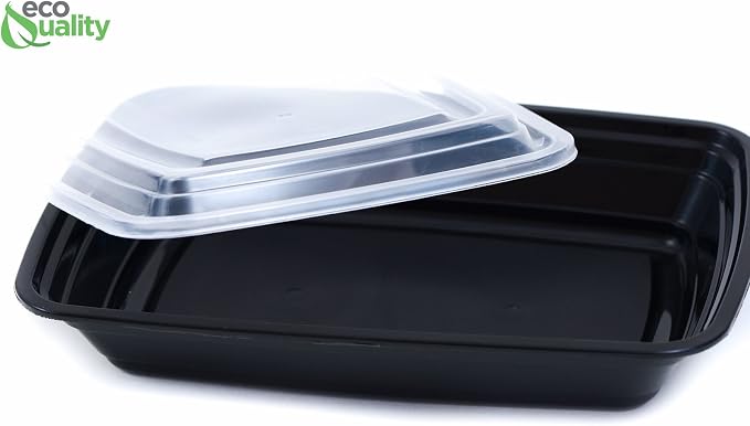 Meal Prep Containers with Cutlery [150 Pack] Single 1 Compartment Food Storage Lunch Box | Bento Box | BPA FREE| Freezer/Microwave/Dishwasher Safe – Airtight/Watertight/Stackable (32oz) - Image 3