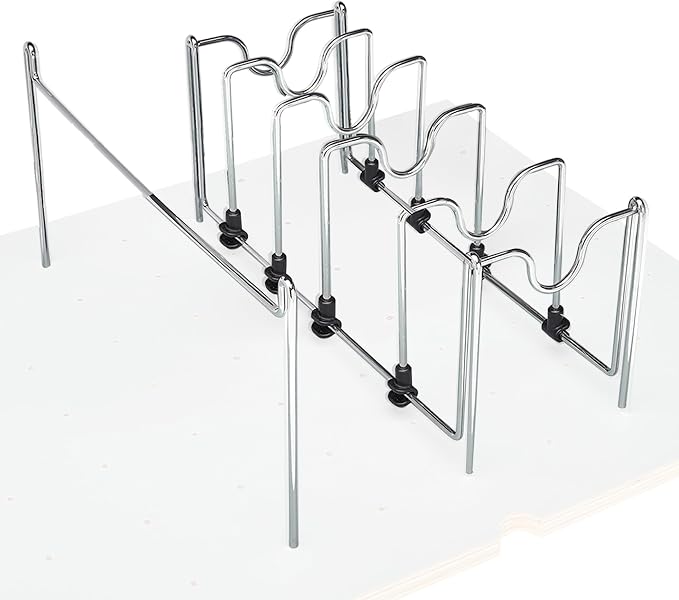 Rev-A-Shelf Drop-In Pot and Pan Drawer Organizer Storage Rack for 4DPS & 4DPG Model Peg Boards, Adjustable Divider for Cookware, Chrome, 5DCD-1-CR - Image 7