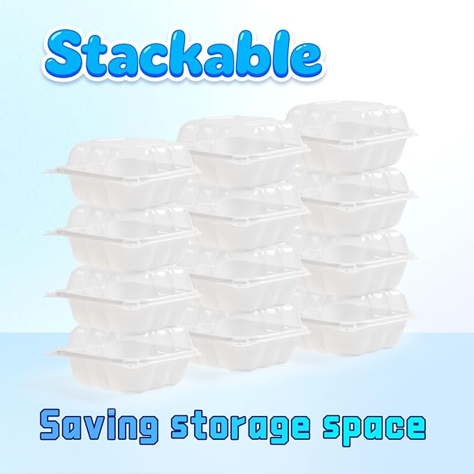YANGRUI 55-Pack 17 oz Clear Hinged Snack Container, Shrink-Wrapped No Wash | Anti-Fog Crystal Lid, Leakproof BPA-Free PP Box, Microwave Safe for Fruit Cup, Candy, Mini Desserts, Sides & Leftovers - Image 6