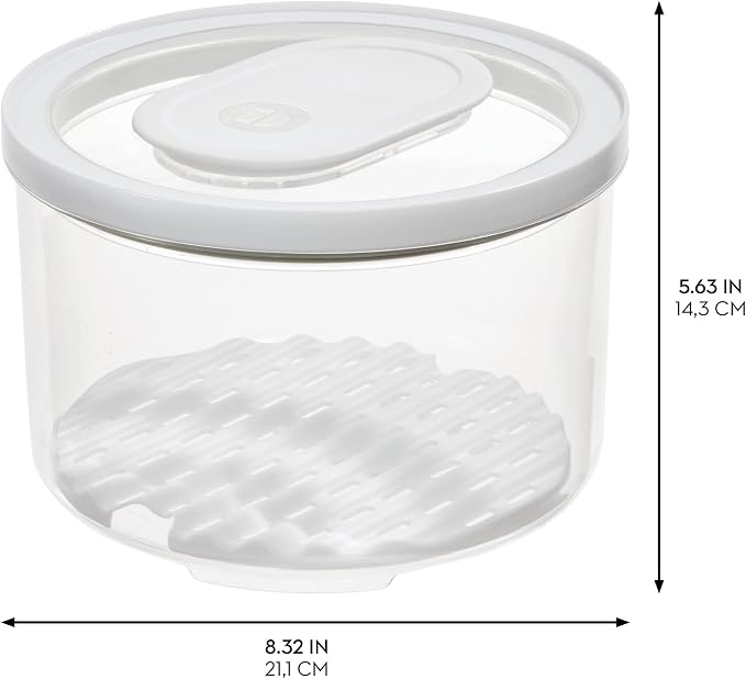 iDesign Round Fridge Produce Bin with Removable Drainage Tray and Lid - Set of 2 - Clear - Image 3