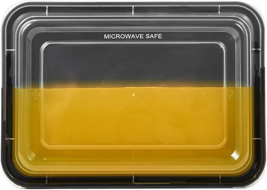 Jaluxing 150 Pack Meal Prep Plastic Food Storage Containers With Lids 28 oz 1 Compartment Black Rectangular To Go Lunch Prepping Boxes BPA-Free Microwavable Freezer Safe Stackable (Formerly FULING) by JALUXING