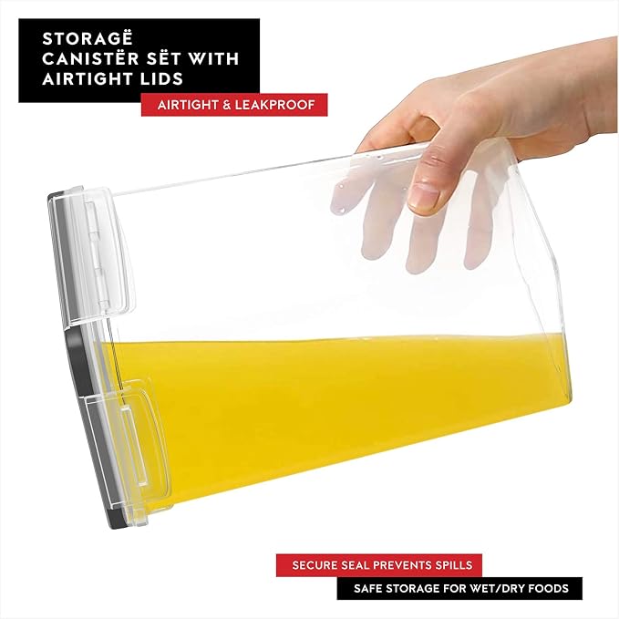 DWËLLZA KITCHEN Airtight Food Storage Containers Set of 6 Pieces 2L - Plastic BPA Free Kitchen Pantry Storage Containers - Dishwasher Safe - Include 8 Labels and Marker - Image 5
