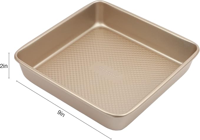 David Burke 9" Square Bake Pan, Carbon Steel, Non-Stick, PFTE & PFOA Free, Oven Safe – Bronze - Image 4