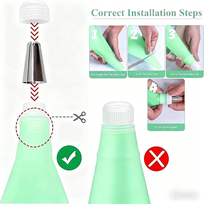 Cake Decorating Kit,Piping Bags and Tips Set,Cake Decorating Supplies,Frosting Piping Kit,Cake Baking Supplies for Beginners (66PS) - Image 3