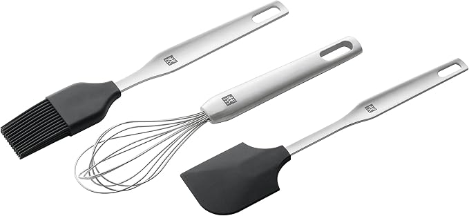 Zwilling Baking Set Twin Set of 3 - Stainless Steel Pastry Brush, Dough Scraper, Whisk with Silicone, Kitchen Utensils, Baking, Baking Accessories, Baking Accessories Set by Zwilling