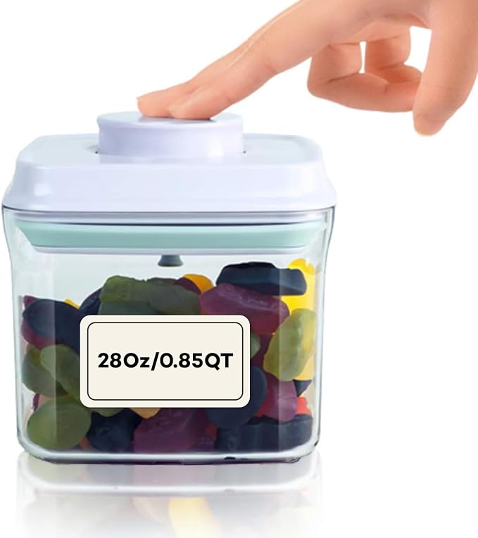 Bop Top Airtight Food Storage Containers | Pop-Top Lid | 3.5 Cups / 28 Oz | kitchen canister set, for flour, sugar, snacks, pasta, baking by iChewie
