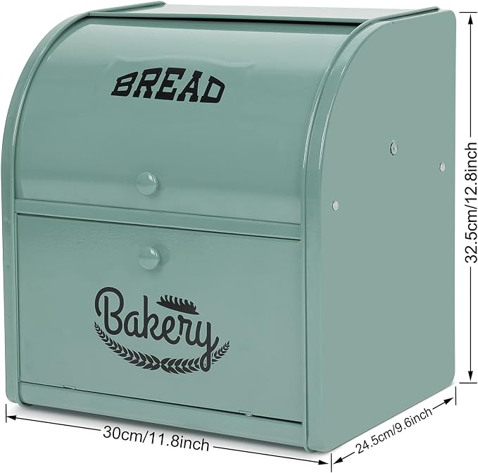 Olebes Bread Box, Metal Bread Box For Kitchen Countertop, Bread Storage Container Holds 2 Loaves Of Bread, High Capacity Breadbox, Bread Holder Suit Farmhouse Kitchen Decor For Counter - Image 5