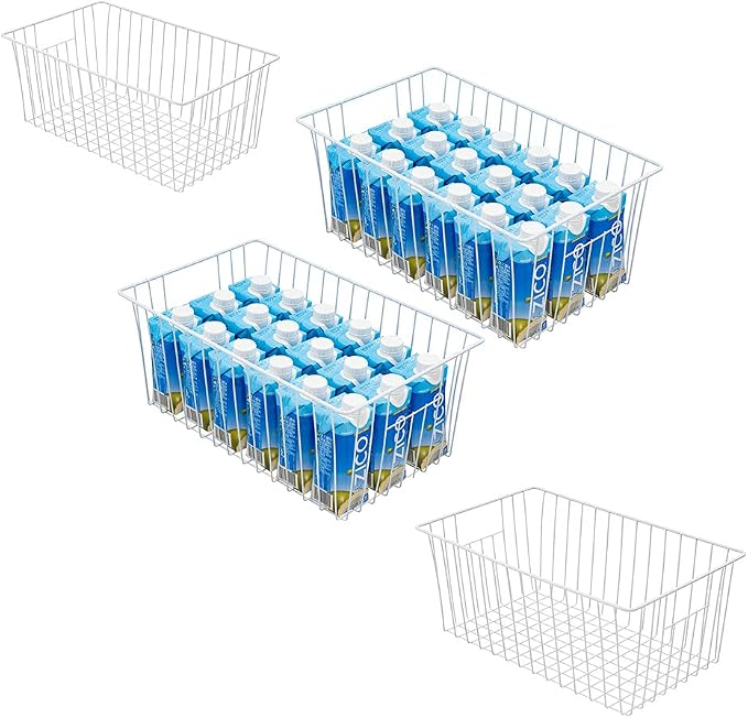 16inch Upright Freezer Organizer Baskets for 13-14,16-21 cu.ft Standup Freezer, Settle freezer chaos and reduce food waste effectively, Durable, Fully Use Space, Improve Air Circulate,Pack 4 by Y.Z.Bros