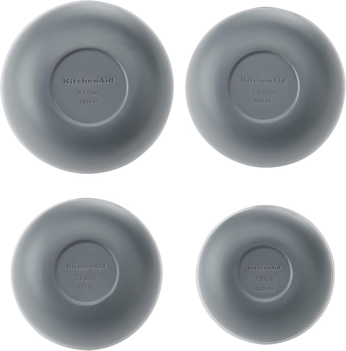 KitchenAid 4pc Meal Prep Bowls Set with Lids - Charcoal Grey - Image 4