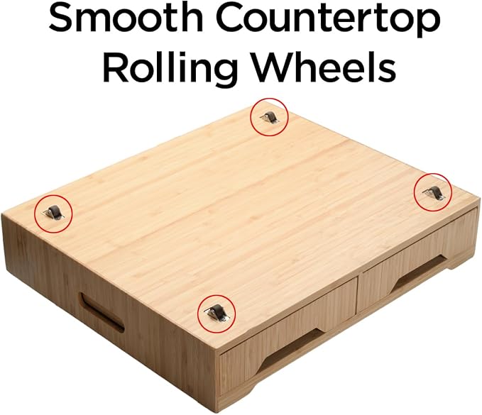 Mobilevision Bamboo Drawer & Large Sliding Tray for K-Cup & Espresso Pod Storage Organize Coffee Maker & countertop appliances for Kitchen & Office Break Rooms - Image 5