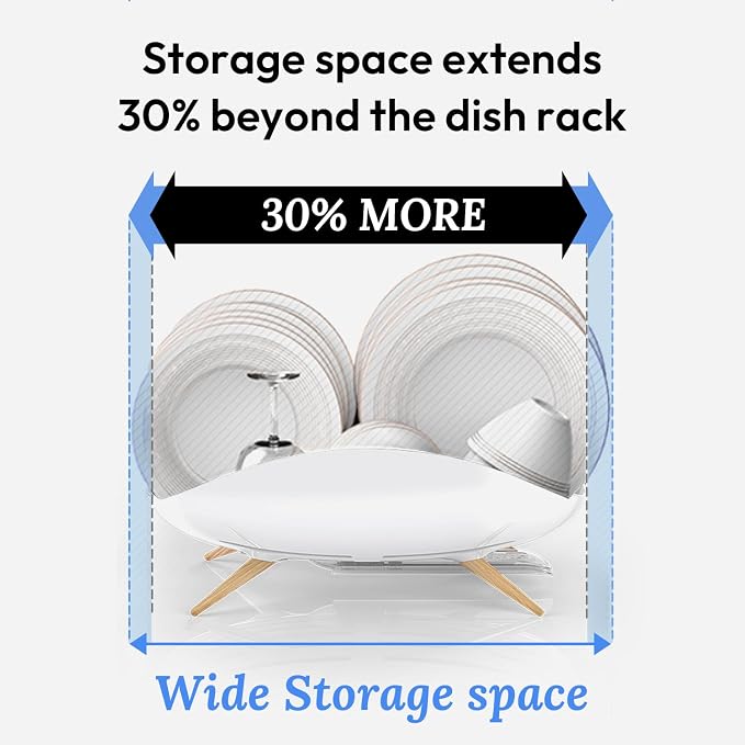 Self-Draining Dish Drying Rack, White - Wide | Dish Drainer with Swivel Spout, Durable, Rustproof, Ideal for 4-5 Person Households - Image 6