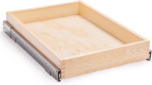 23”W x 21”D x 3”H Soft Close Slide Out Wood Drawer Organizer for Kitchen, Bottom and Side Assembly (Cabinet Opening>23.5 inches for Bottom Assembly, Opening= 23 inches for Side Assembly) by Mulush