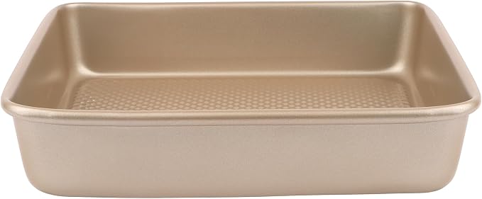 David Burke 9" Square Bake Pan, Carbon Steel, Non-Stick, PFTE & PFOA Free, Oven Safe – Bronze - Image 2