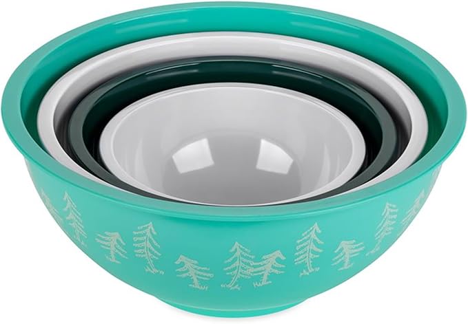 Camco Life is Better at The Campsite Nesting Bowl Set, Includes (4) Durable Melamine Bowls with (4) Plastic Lids Suitable for On-The-Go Lifestyles - Image 2